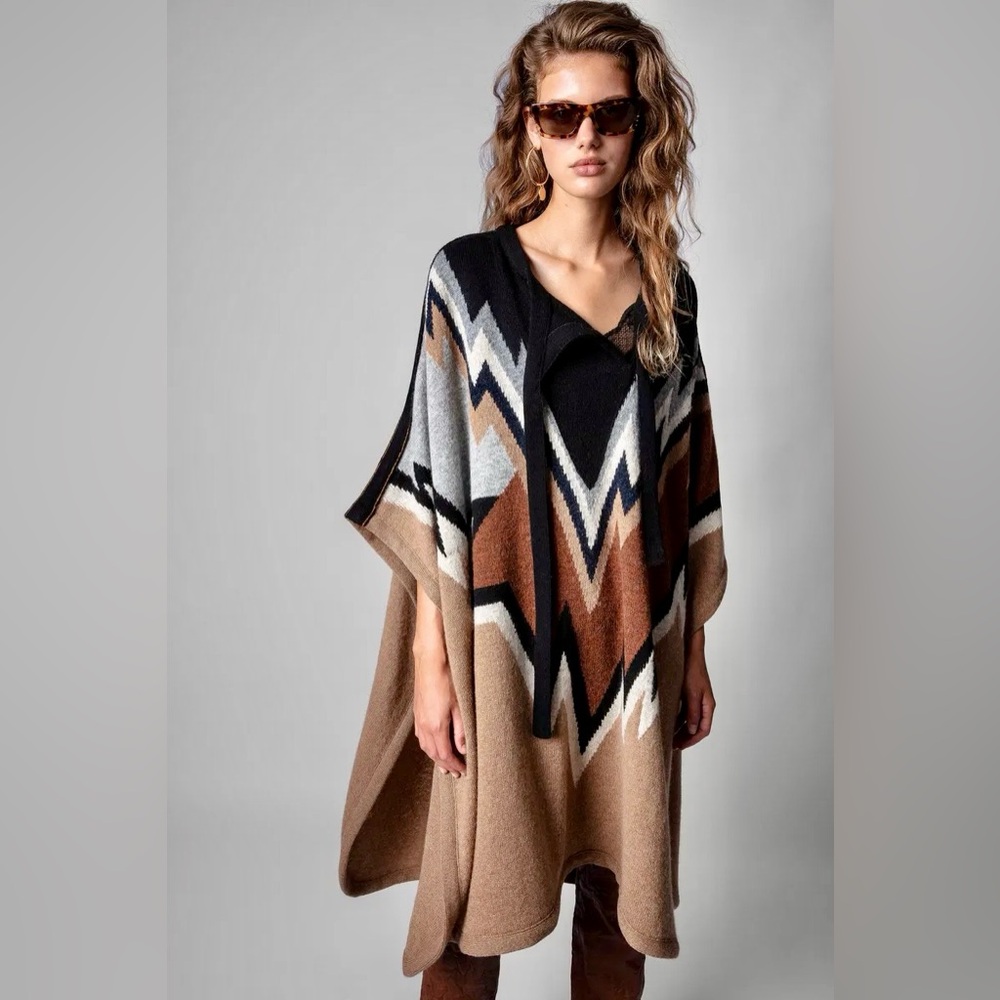 Zadig & Voltaire Clyde wool poncho coat